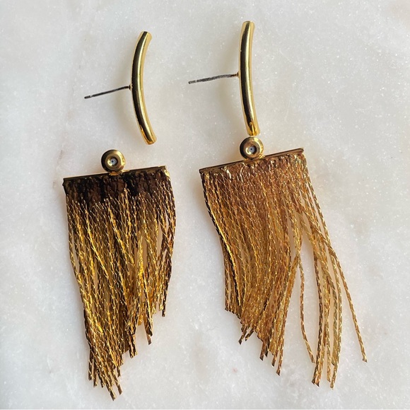 Asymmetrical Fringe Earrings - Picture 6 of 10